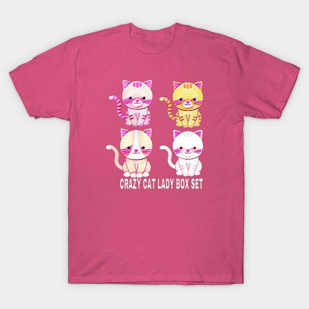 Crazy Cat Lady Box Set T-Shirt by Black Cat Alley